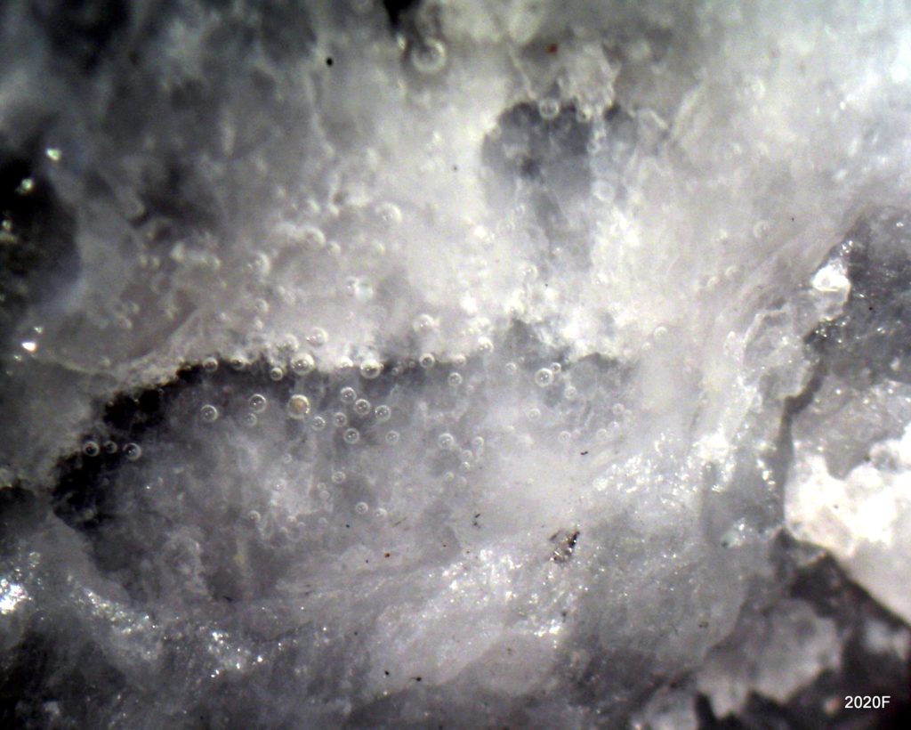 Calcite effervscencing from acid