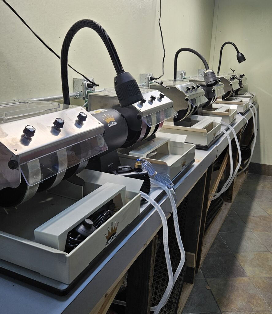 Newly installed lapidary machines